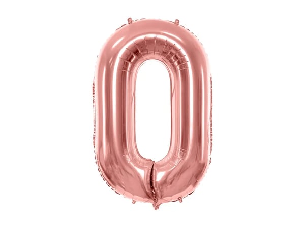 PartyDeco FB1M-0-019R, Ilmapallo, Kalvo, Ruusukulta, Syntymäpäivä, Numero, Poika/tyttö