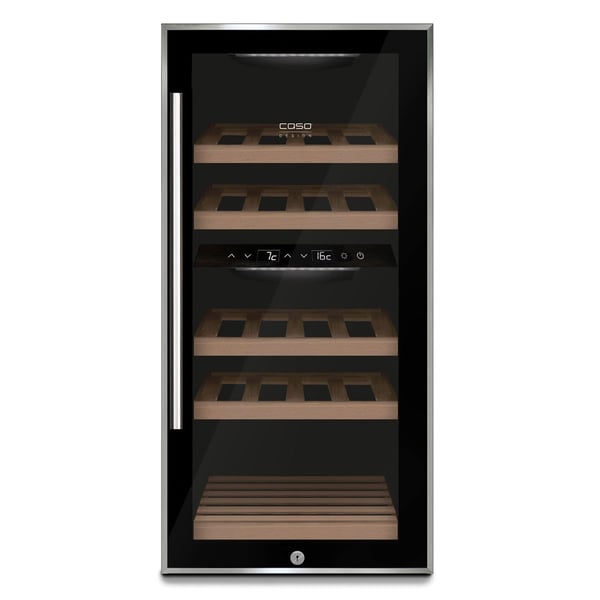 Caso WineComfort 24, Vinkylare med kompressor, Fristående, 24 flaska/flaskor, 60 W, G, Svart