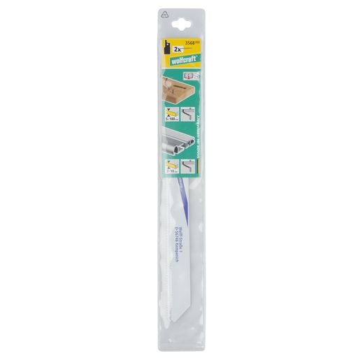 wolfcraft GmbH 3568000, Sabelsagblad, Støpejern, Rør, Plast, Tre med spiker, Bimetall, 21 cm, 1,8 mm, 2,6 mm