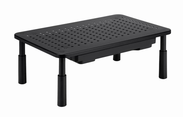 Gembird - Ställ - justerbar, rektangulär - för platt panel/bärbar dator - med låda - stål, plast - mattsvart