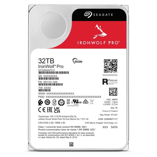 Seagate IronWolf Pro -kiintolevy 32 TB ST32000NT000 3,5" SATA 6 Gb/s 7200 rpm