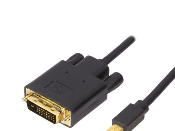 Mercodan 932508, 3 m, DVI, Mini DisplayPort, Hankjønn, Hankjønn, Gull