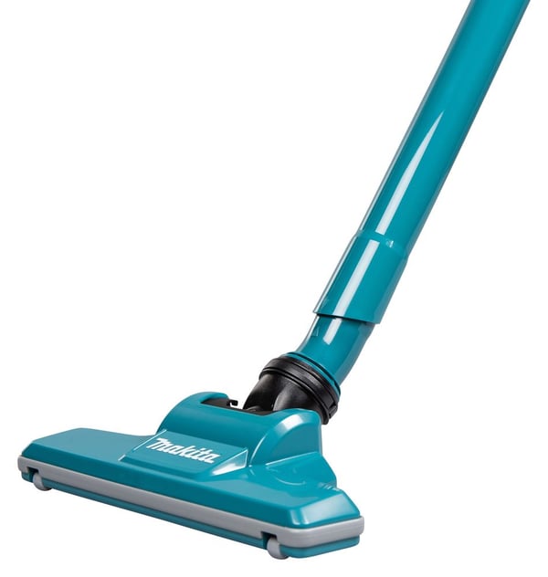 Makita DCL284FZ 2-i-1 sladdlös skaftdammsugare, påslös, svart/turkos