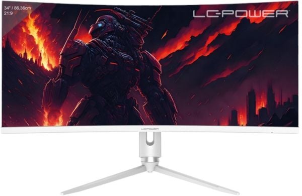LC-Power LC-M34-Q-C-PRO, 86,4 cm (34"), 3440 x 1440 piksler, UltraWide Quad HD, 3 ms, Grå