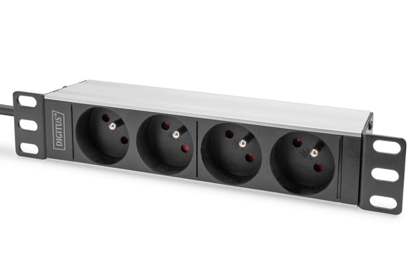 Digitus DN-95418-FR rackmontert PDU 10" 1U 4 uttak 4000 W, Frankrike