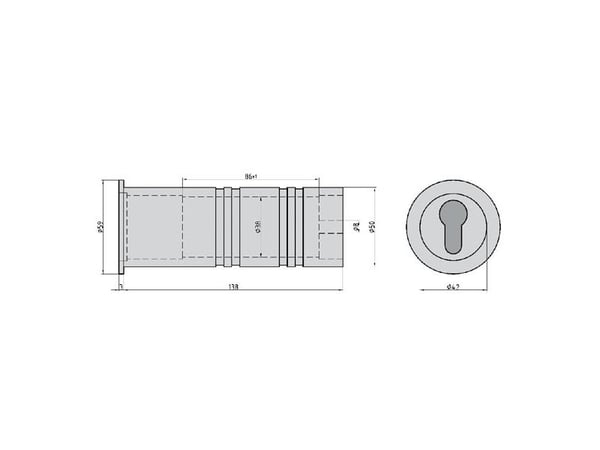 BASI RT 101, Alumiini, Avain, Alumiini, Ruostumaton teräs, 50 mm, 138 mm, 50 mm, 50 mm