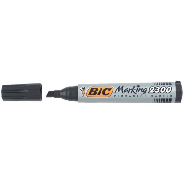 BIC 2300 - Markør - permanent - for glass, plast, kartong - svart - alkoholbasert blekk - 3.7-5.5 mm