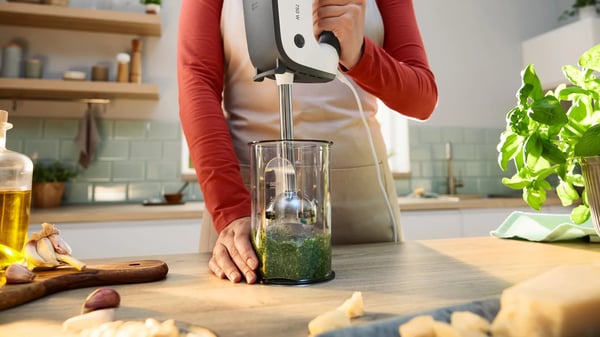Bosch ErgoMixx MFQ37470 - Handmixer/handblandare - 750 W - vit / grå