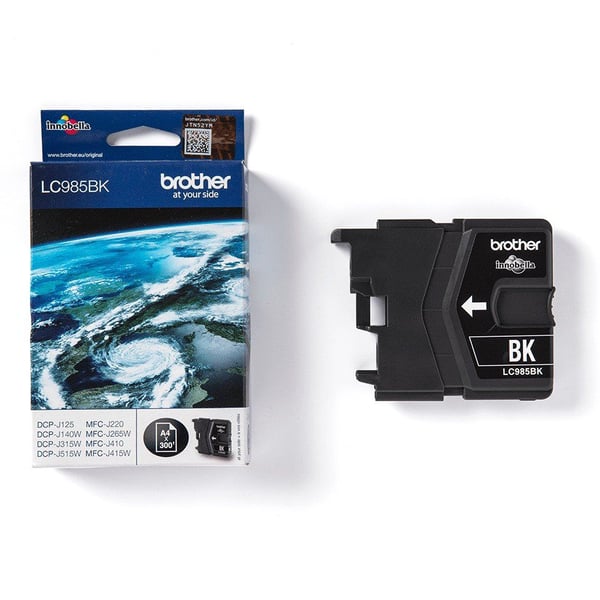 Brother LC985BK - Svart - original - blister med akustisk / elektromagnetisk alarm - blekkpatron - for Brother DCP-J140W, DCP-J315W, DCP-J515W, MFC...