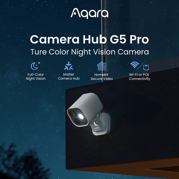 Aqara Camera Hub G5 Pro PoE, hvit, frakoblet