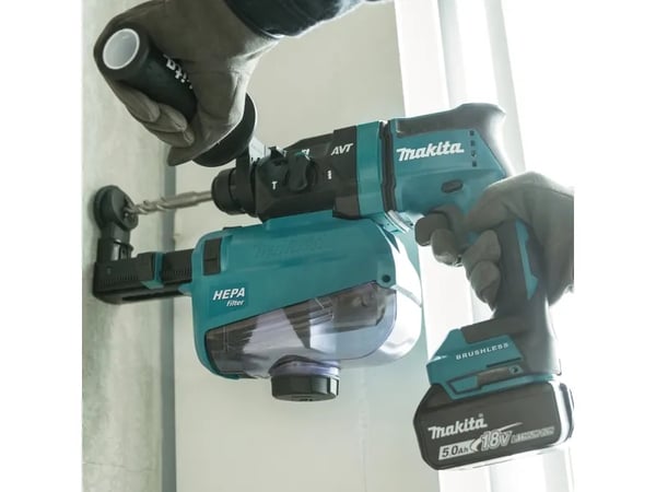 Makita DHR182RTWJ - Roterende hammer - trådløs - 3-modus - SDS-plus - 1.7 joule - 2 batterier - 18 V