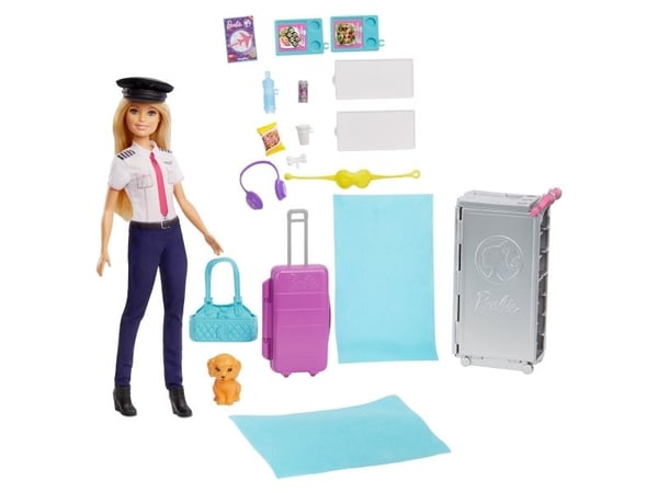 Barbie Dreamplane GJB33 flylekesett med pilotdukke