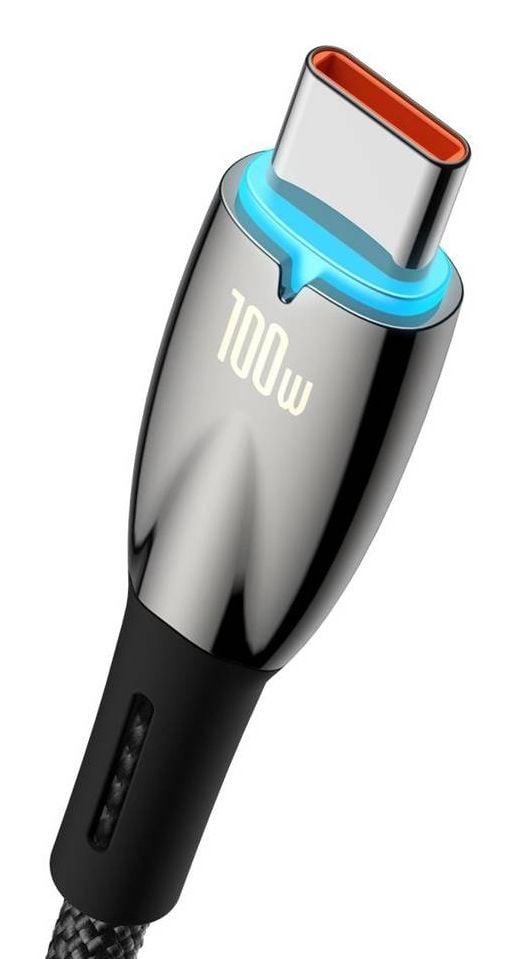Baseus Glimmer, 1 m, USB A, USB C, USB 2.0, 480 Gbit/s, Svart