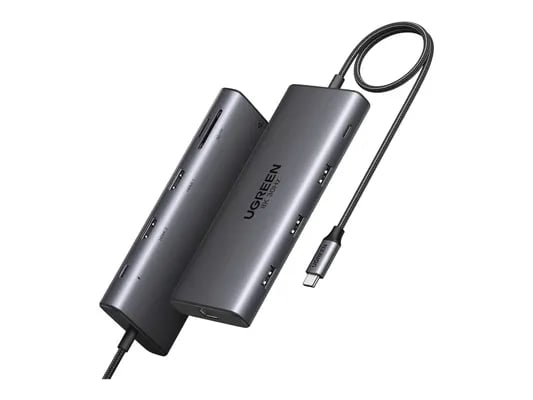 HUB UGREEN CM639 USB-C / 2xHDMI 4K60 Hz, 3xUSB-A, USB-C, SD/TF, RJ45, USB-C PD 100W
