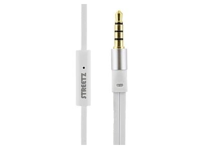 Streetz HL-W101, Koblet med ledninger (ikke trådløs), Samtaler/musikk, 20 - 20000 Hz, 20 g, Hodesett, Hvit