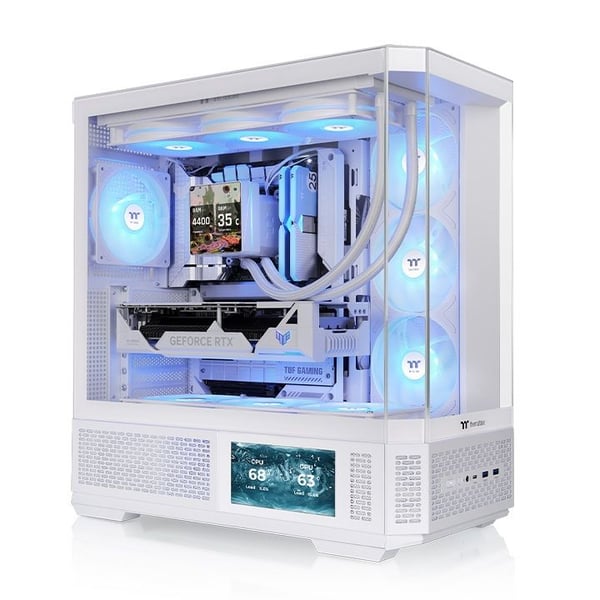 Thermaltake View 370 TG ARGB - Mid tower - ATX - genomskinlig sidopanel (härdat glas) - ingen strömförsörjning (PS/2) - snö - USB/ljud