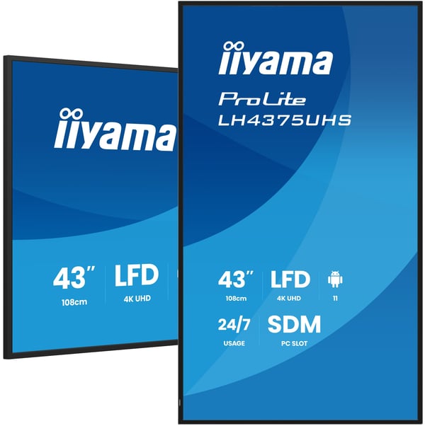 iiyama LH4375UHS-B2AG -näyttö, 42,5", 3840 x 2160, IPS, 500 cd/m²