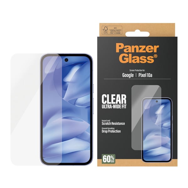 PanzerGlass Screen Protector Google Pixel 10a 5G | Ultra-Wide Fit