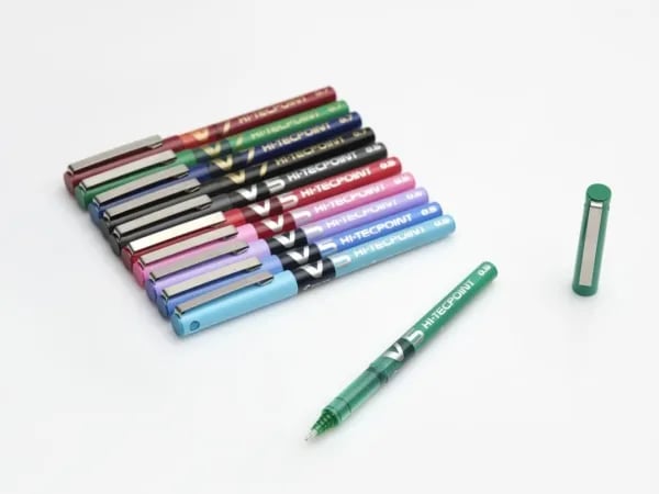Pilot Hi-Tecpoint V5 - Kulepenn - grønn - vannbasert blekk - 0,5 mm - ekstra fin - (12 stk.)