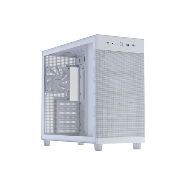 ASUS Prime AP303 - Tower - ATX - genomskinlig sidopanel (härdat glas) - ingen strömförsörjning (ATX) - vit - USB/ljud