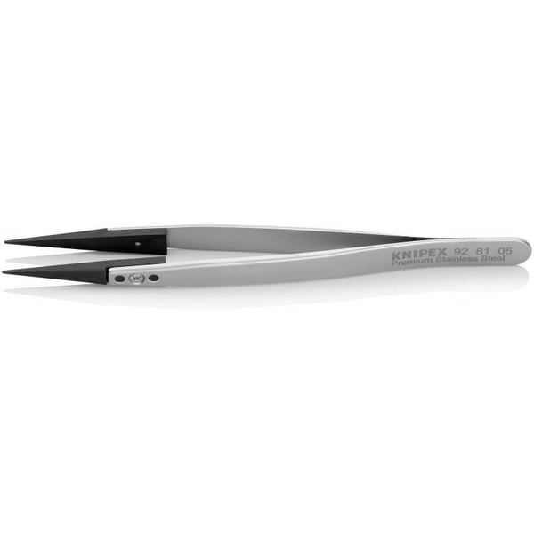 Knipex 92 81 05, Rostfritt stål, Svart, Rostfritt stål, Spetsig, Rak, 17 g, 10 mm