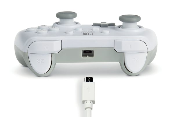 PowerA 1517033-03 langallinen peliohjain Nintendo Switchille, valkoinen