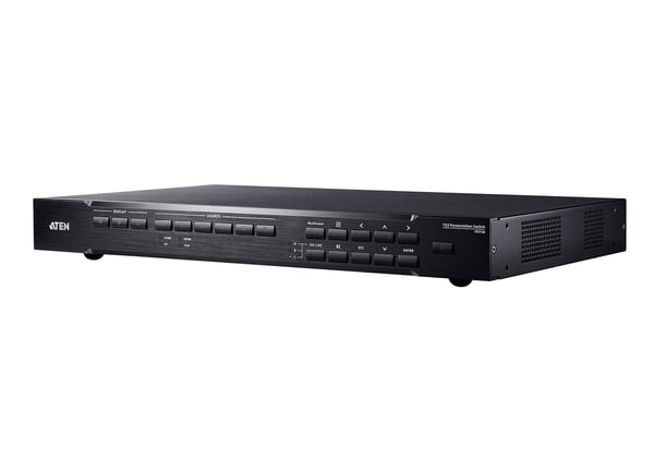 ATEN VP2730 7 x 3 Seamless Presentation Matrix Switch with Scaler, Streaming, Audio Mixer, and HDBaseT - Video/audio switch - Styrt - stasjonær - A...