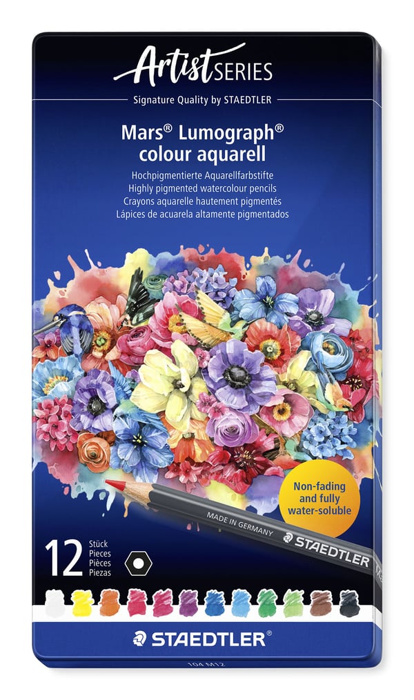 Staedtler Mars Lumograph, Mjuk, Multifärg, 12 styck