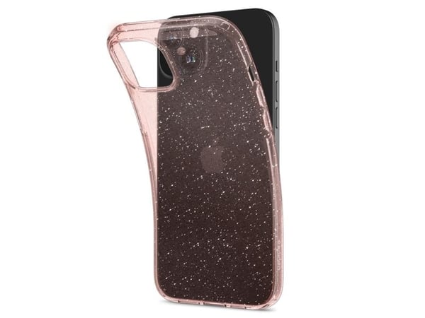 Spigen Liquid Crystal Glitter – Bakdeksel til mobiltelefon – termoplastisk polyuretan (TPU) – rosenkvarts – til Apple iPhone 15 Plus
