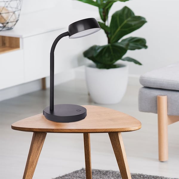 LED liten skrivebordslampe, svart