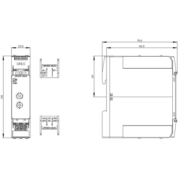 Siemens 3RP252525-2BW30 Tidsrelä 1 st