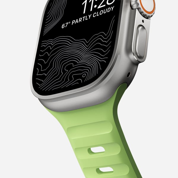 Nomad Sport Band, Yhtye, Älykello, Vaaleanvihreä, Apple, Ultra / 46mm, Kumi