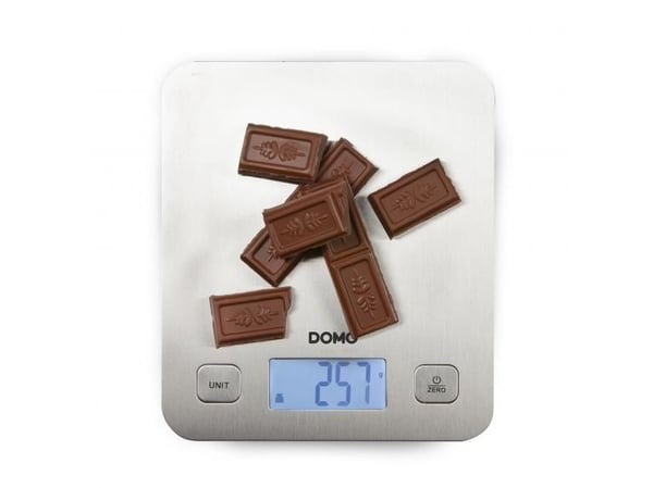 Domo DO9239W, Sähkökeittiövaaka, 5 kg, 1 g, Beige, Ruostumaton teräs, Pöytämalli