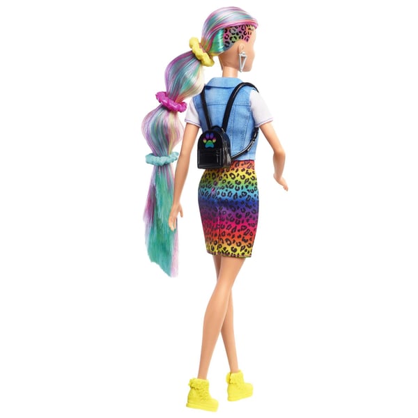 Barbie Totally Hair Leopard Rainbow Hair Doll, Motedukke, Jente, 3 år, Jente, 298 mm, Flerfarget