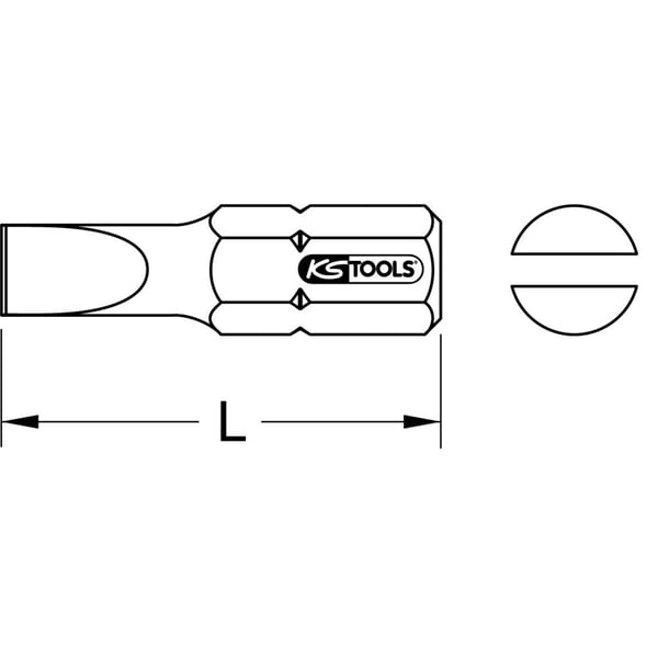 KS Tools 911.2253 Lige kærv-bit 8 mm S2-stål Forniklet C 6.3 5 stk