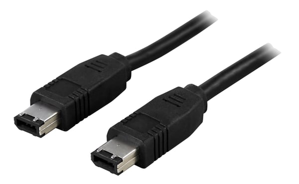 DELTACO - IEEE 1394-kabel - 6 pin FireWire (hane) till 6 pin FireWire (hane) - 2 m