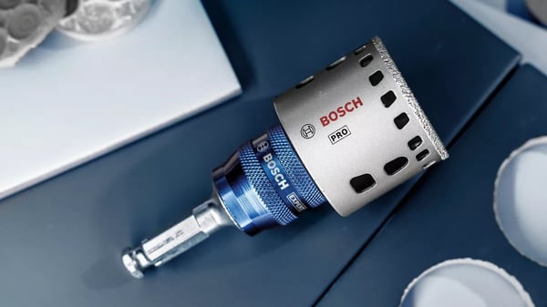 Bosch 2 608 901 562, Single/enkelt, Drill, Soft Keramiske veggflis, Stein, Flis, Svart, Grå, Sekskanttange, 4 cm