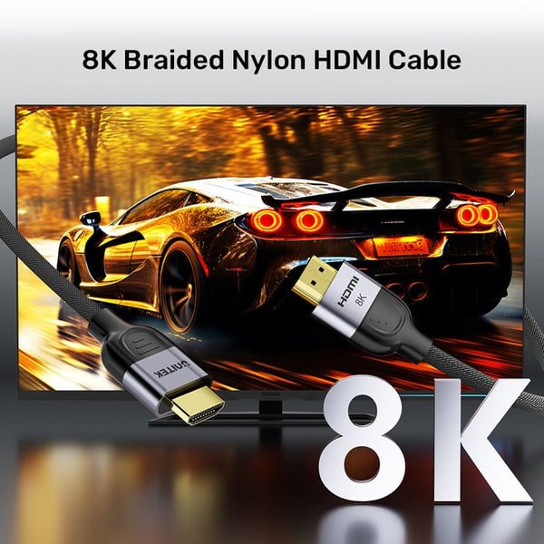 Unitek - HDMI-kabel - HDMI hann til HDMI hann - 10 m - 8 K 60 Hz (7680 x 4320) støtte, 8K 30Hz støtte, 4K 120 Hz støtte, 2K 144Hz støtte, 1080p stø...