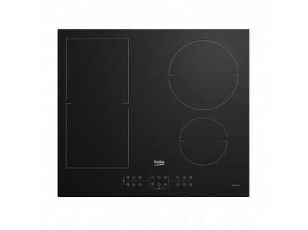 Beko HII64200FMT, Svart, Inbyggnad, 60 cm, Zon induktionshäll, Glas, 4 zon(er)