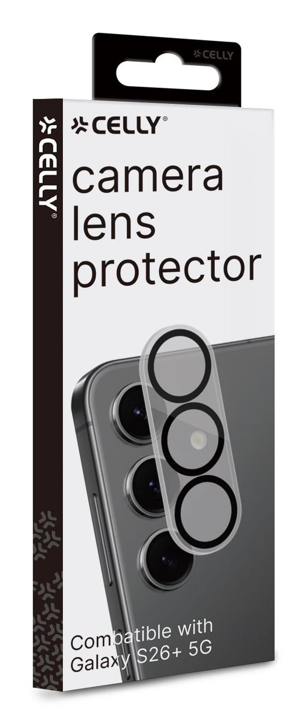 Celly CAMERALENS1164, Samsung, Galaxy S26+ 5G, Reptålig, Dammresistent, Svart, Transparent, 1 styck