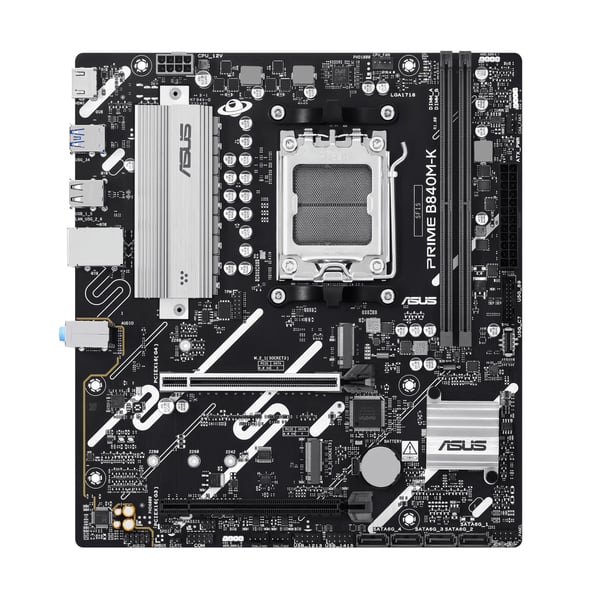 ASUS PRIME B840M-K - Moderkort - micro ATX - Socket AM5 - AMD B840 Chipuppsättning - USB 3.2 Gen 1, USB-C 3.2 Gen 1 - 2.5 Gigabit LAN - inbyggda gr...
