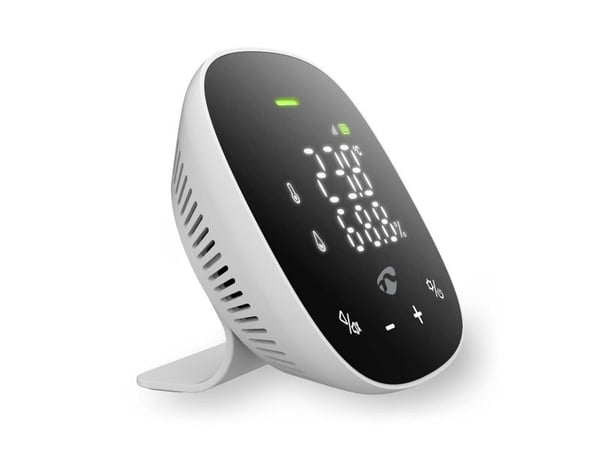 Nedis SmartLife Air Quality Monitor, Svart, Vit, Koldioxid (CO2), Plast, LED, Android, iOS, 1 styck