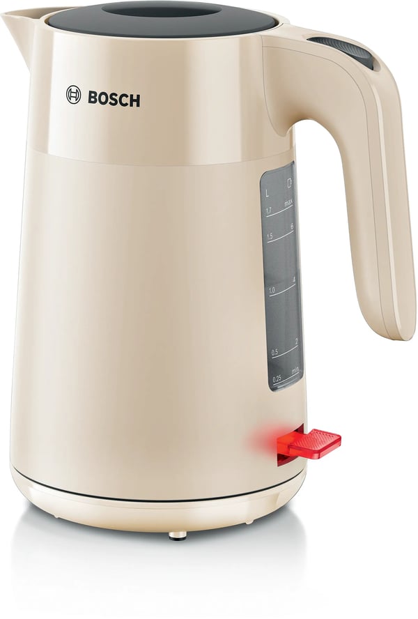 Bosch TWK2M161, 1,7 L, 2400 W, Valkoinen, Muovi, Veden tason ilmaisin, Ylikuumenemissuoja
