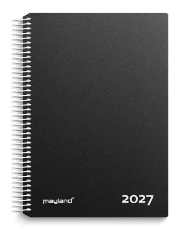 Tuntikalenteri musta PP-muovia 2027