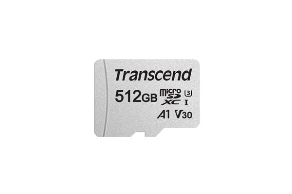 Transcend 300S - Flashminnekort (adapter inkludert) - 512 GB - A1 / Video Class V30 / UHS-I U3 / Class10 - microSDXC