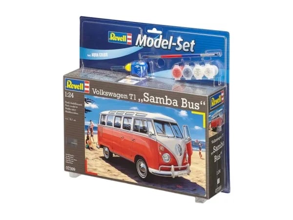 Revell Model Set Volkswagen T1 Samba Bus, Modellskåpbil, Monteringssats, 1:24, Volkswagen T1 Samba Bus, Väldigt utmanande, 173 styck