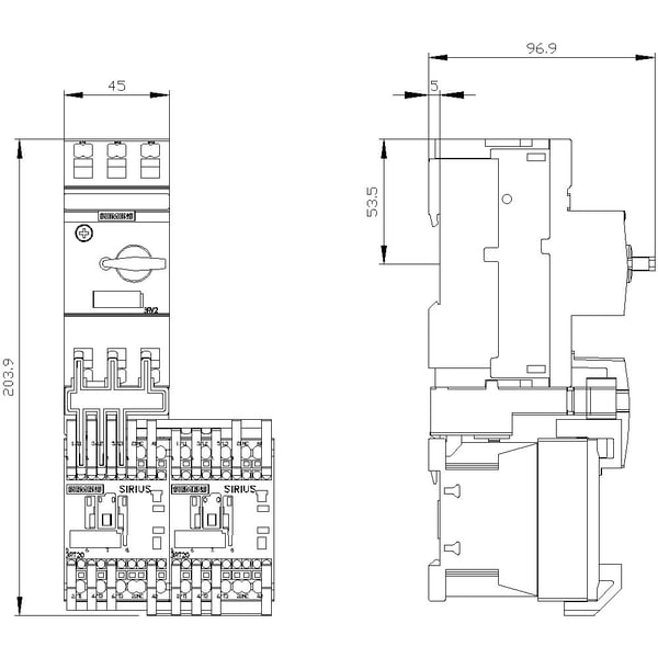 Siemens 3RA2210-1BE15-2AP0, 204 mm, 97,5 mm, 212,5 mm, 119,5 mm, 1 kg, 1 styck