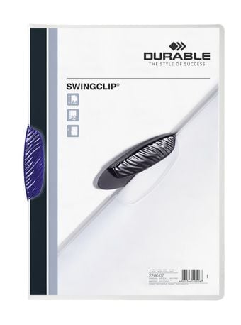Durable Swingclip, Mørkeblå, Polypropylen (PP), 30 ark, A4, 25 stykker