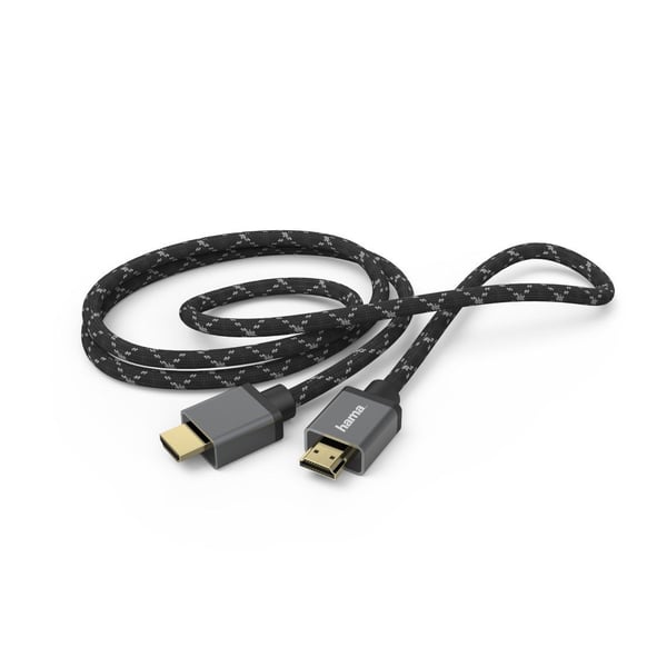 Hama 00205240, 3 m, HDMI Type A (Standard), HDMI Type A (Standard), 3D, 48 Gbit/s, Svart, Grå