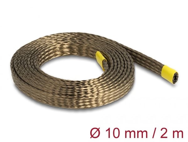 Delock - Kabelhanteringsfodral - 10 mm, flätad, tillverkad av basaltfibrer - 2 m - brun
